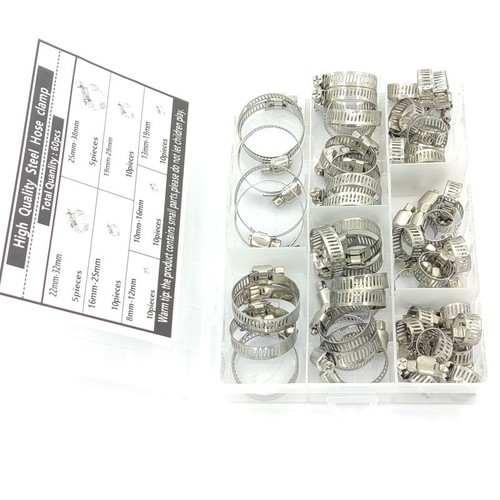 60pcs hose clamps stainless - 60pcs,